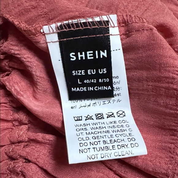 SHEIN burnt orange cut out back ruffle cap sleeve blouse size large - Picture 13 of 14